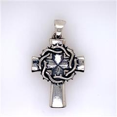 James Avery Retired Crown of Thorns Cross Sterling Silver Pendant